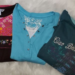 Girls long sleeve shirt bundle size medium